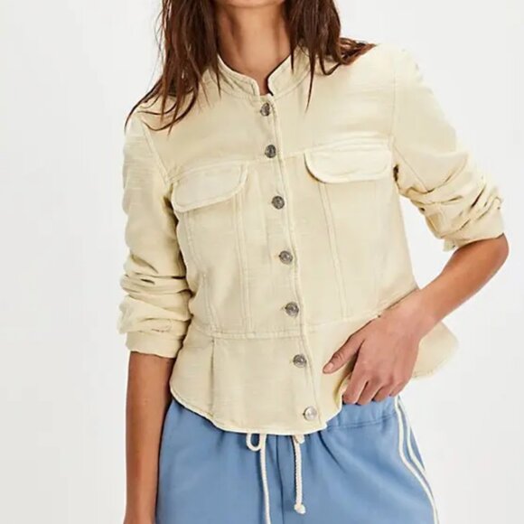 NWT Free People Jocelyn Cotton Jacket in Cloud Cream